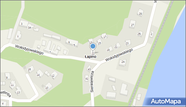 Łapino, Wołodyjowskiego Michała, 11, mapa Łapino