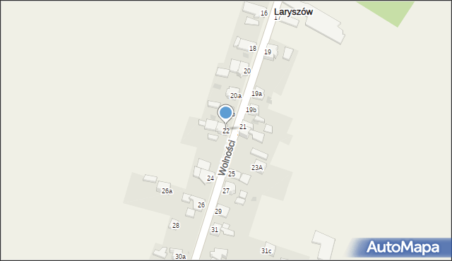 Laryszów, Wolności, 22, mapa Laryszów