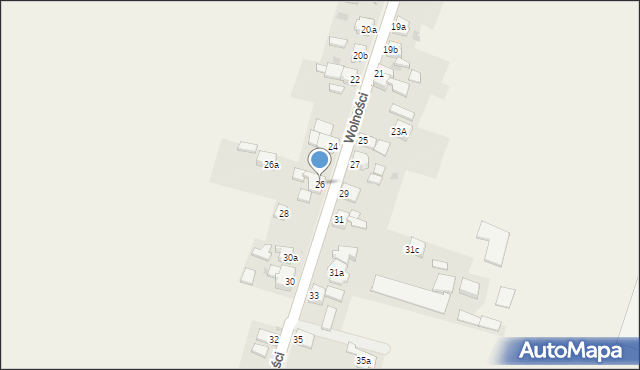 Laryszów, Wolności, 26, mapa Laryszów