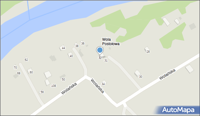 Lesko, Wolańska, 32, mapa Lesko