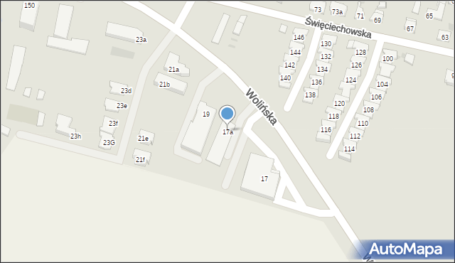 Leszno, Wolińska, 17a, mapa Leszno