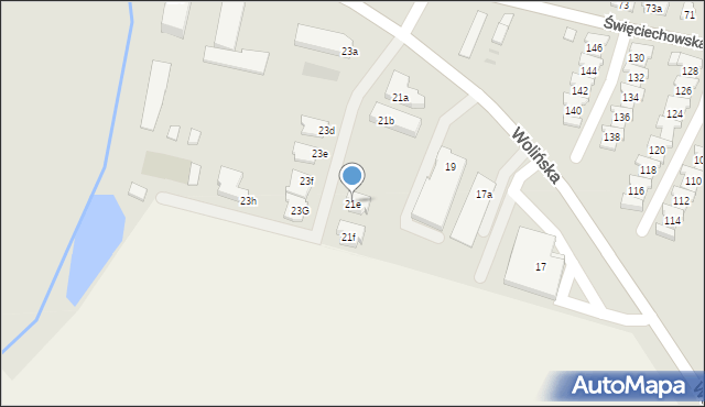 Leszno, Wolińska, 21e, mapa Leszno