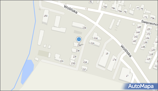 Leszno, Wolińska, 23d, mapa Leszno