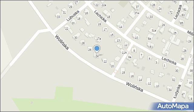 Leszno, Wolińska, 24, mapa Leszno