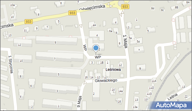 Libiąż, Wojska Polskiego, 2p, mapa Libiąż