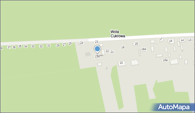 Lipsko, Wola Cukrowa, 23b, mapa Lipsko