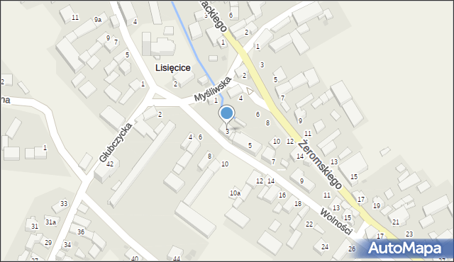 Lisięcice, Wolności, 3, mapa Lisięcice