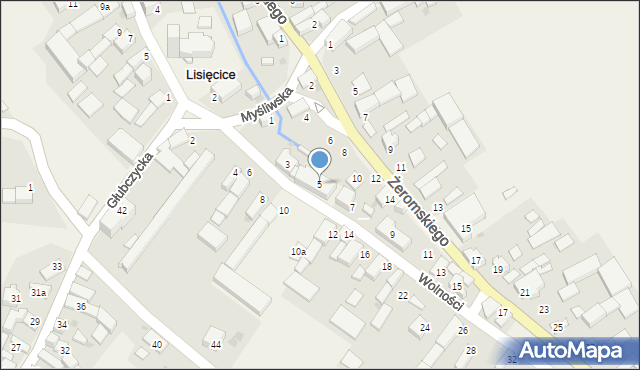 Lisięcice, Wolności, 5, mapa Lisięcice