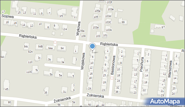 Łódź, Wojskowa, 4, mapa Łodzi