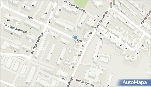 Łowicz, Wojska Polskiego, 1, mapa Łowicza