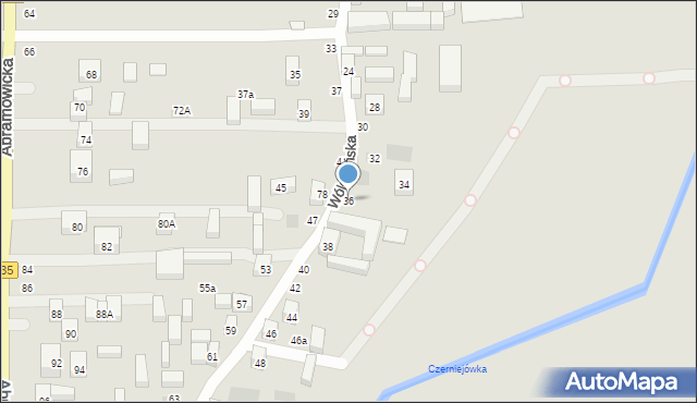 Lublin, Wólczańska, 36, mapa Lublina