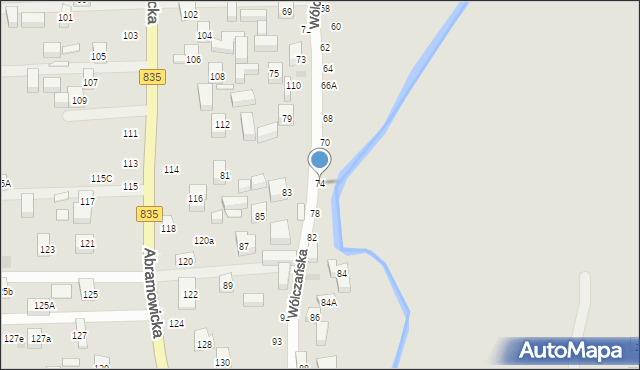 Lublin, Wólczańska, 74, mapa Lublina