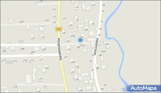 Lublin, Wólczańska, 89a, mapa Lublina