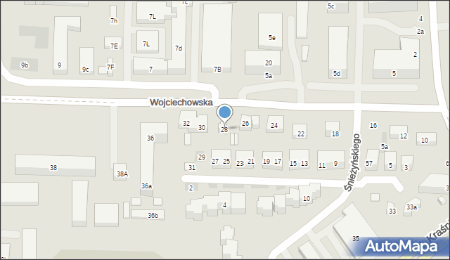 Lublin, Wojciechowska, 28, mapa Lublina