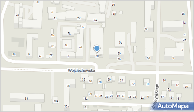 Lublin, Wojciechowska, 7B, mapa Lublina