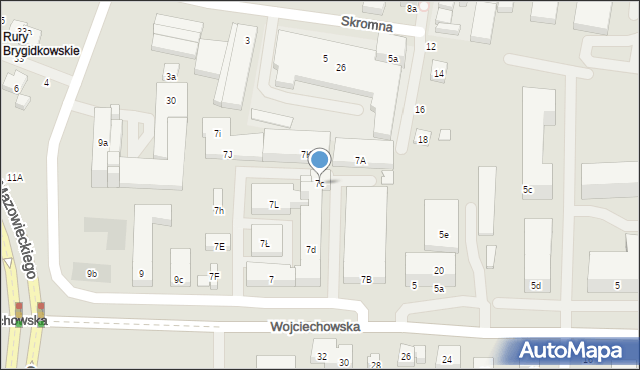 Lublin, Wojciechowska, 7c, mapa Lublina