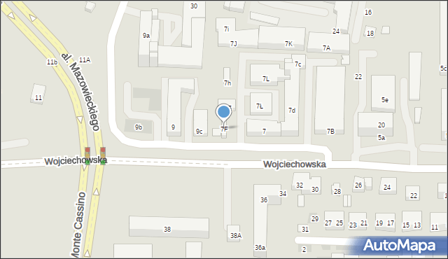 Lublin, Wojciechowska, 7F, mapa Lublina