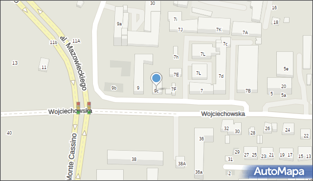 Lublin, Wojciechowska, 9c, mapa Lublina