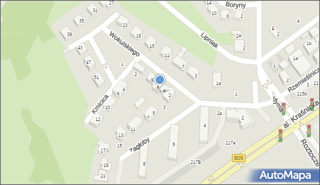 Lublin, Wokulskiego, 4a, mapa Lublina