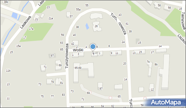 Lublin, Wośki Ignacego, prof., 5, mapa Lublina