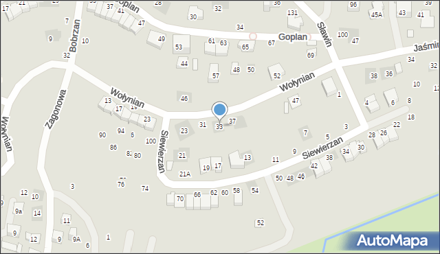 Lublin, Wołynian, 33, mapa Lublina