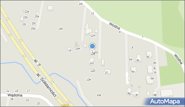 Lublin, Wodna, 12B, mapa Lublina