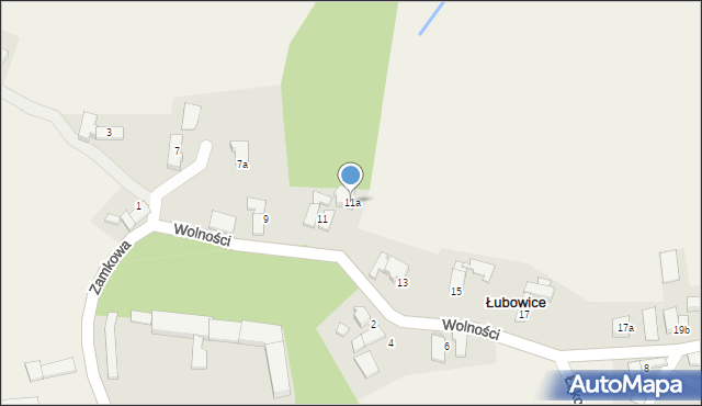 Łubowice, Wolności, 11a, mapa Łubowice