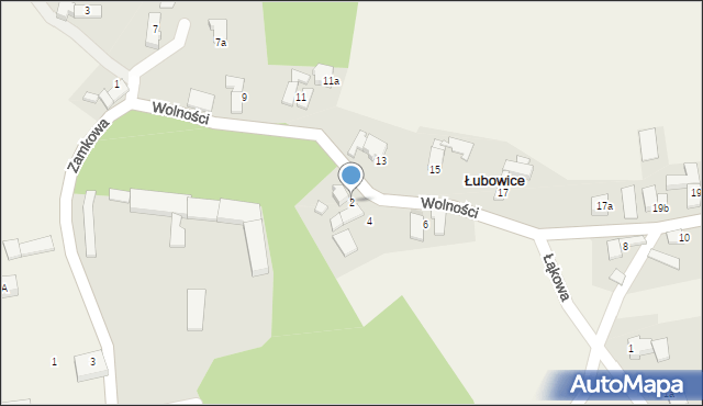 Łubowice, Wolności, 2, mapa Łubowice