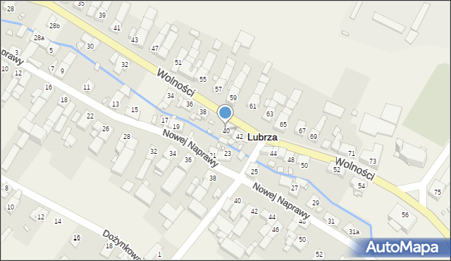 Lubrza, Wolności, 40, mapa Lubrza