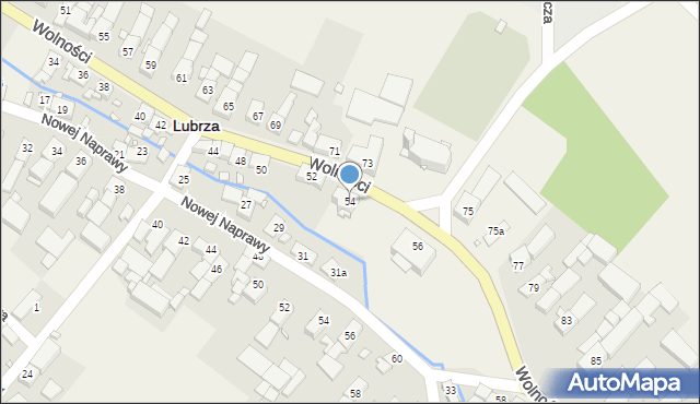 Lubrza, Wolności, 54, mapa Lubrza