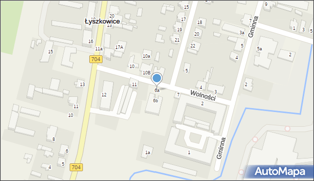 Łyszkowice, Wolności, 6a, mapa Łyszkowice