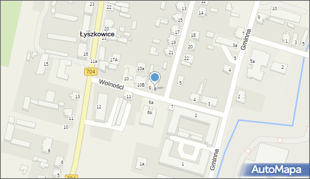 Łyszkowice, Wolności, 8, mapa Łyszkowice