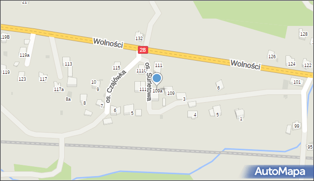 Maków Podhalański, Wolności, 109a, mapa Maków Podhalański