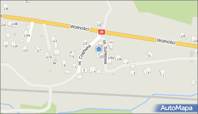 Maków Podhalański, Wolności, 111b, mapa Maków Podhalański