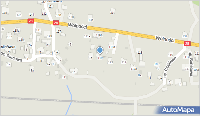 Maków Podhalański, Wolności, 119, mapa Maków Podhalański