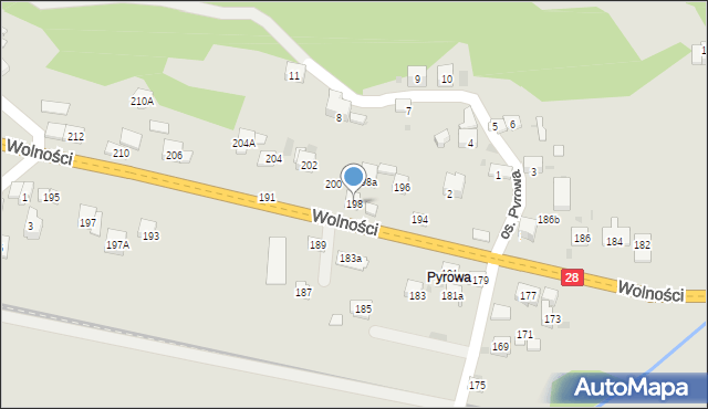 Maków Podhalański, Wolności, 198, mapa Maków Podhalański