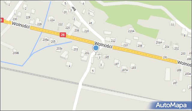 Maków Podhalański, Wolności, 199A, mapa Maków Podhalański