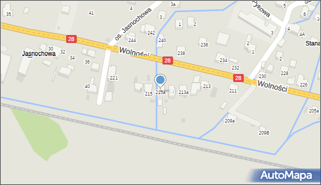 Maków Podhalański, Wolności, 215a, mapa Maków Podhalański