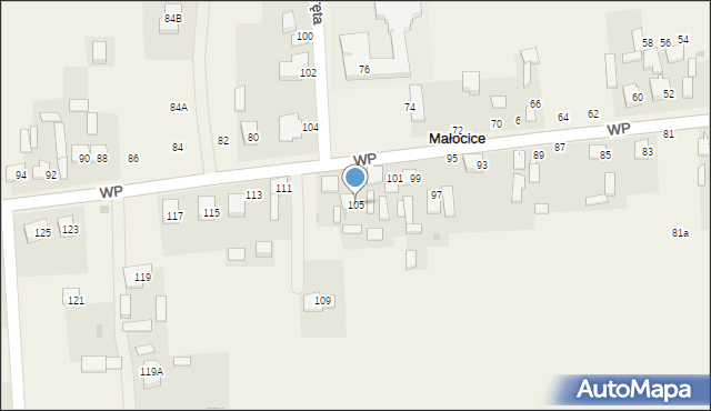 Małocice, Wojska Polskiego, 105, mapa Małocice