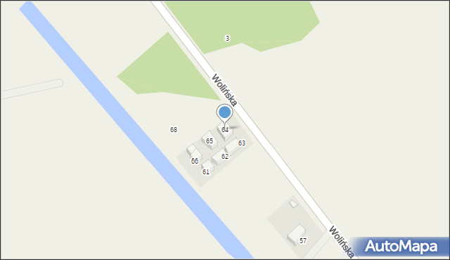 Międzywodzie, Wolińska, 64a, mapa Międzywodzie