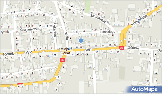 Miejska Górka, Wojska Polskiego, 21, mapa Miejska Górka