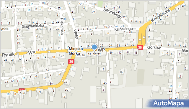 Miejska Górka, Wojska Polskiego, 30, mapa Miejska Górka