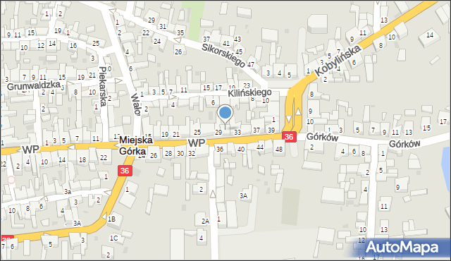 Miejska Górka, Wojska Polskiego, 31, mapa Miejska Górka
