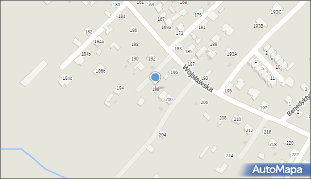 Mielec, Wojsławska, 198, mapa Mielca