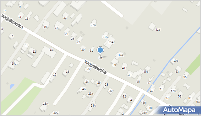 Mielec, Wojsławska, 35, mapa Mielca