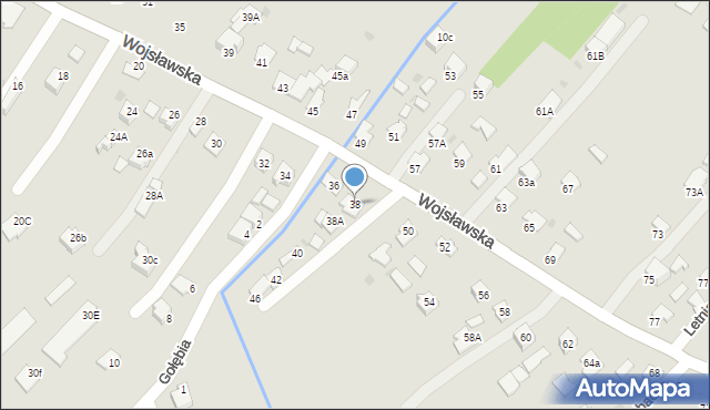 Mielec, Wojsławska, 38, mapa Mielca