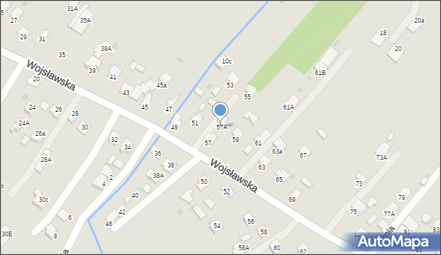 Mielec, Wojsławska, 57A, mapa Mielca