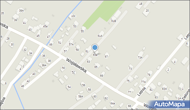 Mielec, Wojsławska, 63a, mapa Mielca