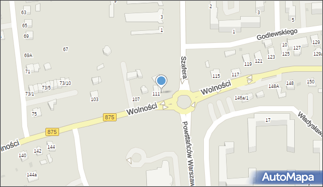 Mielec, Wolności, 111a, mapa Mielca