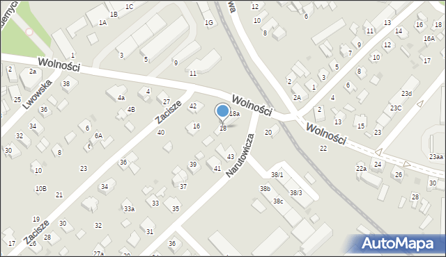 Mielec, Wolności, 18, mapa Mielca